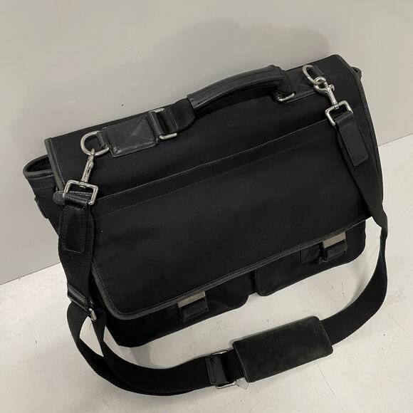 Coach Black Messenger No K15-6410 Thompson Briefcase Laptop Bag Canvas Leather - Picture 3 of 12